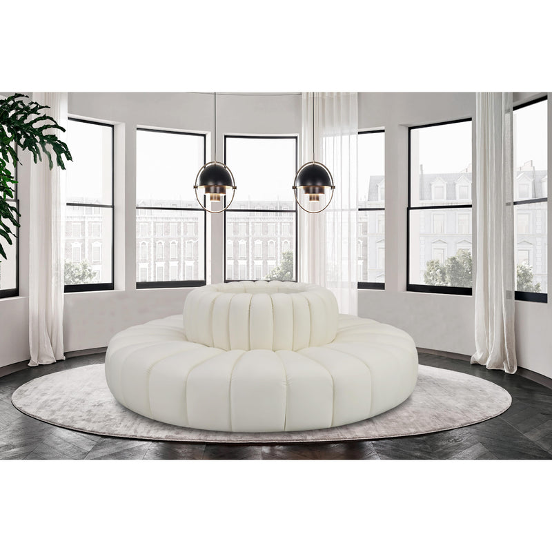 Meridian Arc Cream Vegan Leather 8 pc Modular Sectional IMAGE 2