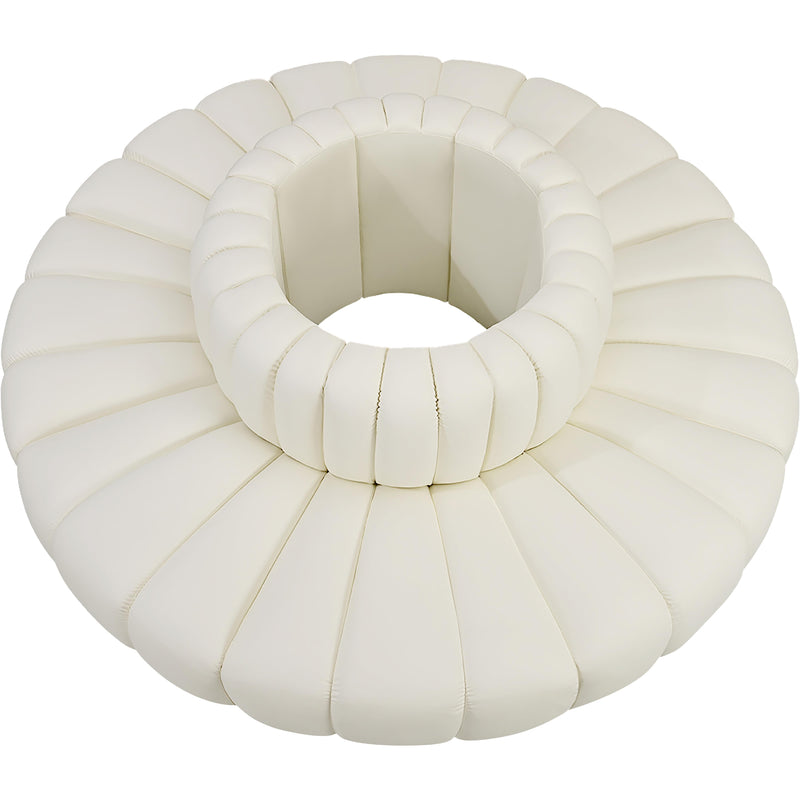 Meridian Arc Cream Vegan Leather 8 pc Modular Sectional IMAGE 3