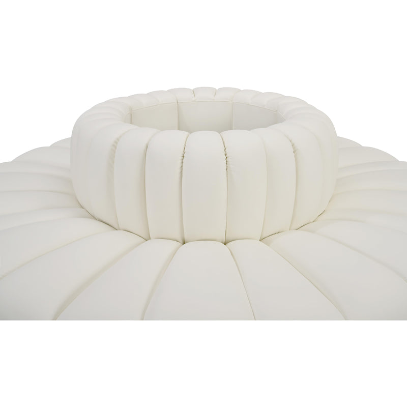Meridian Arc Cream Vegan Leather 8 pc Modular Sectional IMAGE 4