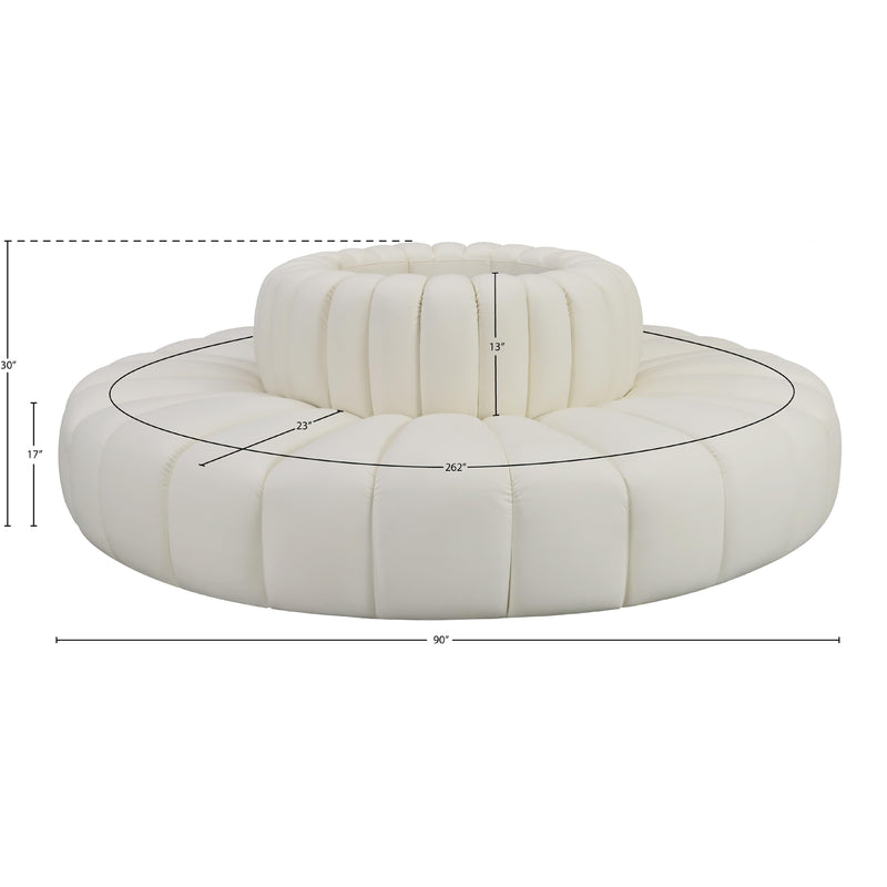 Meridian Arc Cream Vegan Leather 8 pc Modular Sectional IMAGE 7