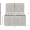 Meridian Arc Cream Vegan Leather Straight Chair IMAGE 11