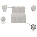 Meridian Arc Cream Vegan Leather Straight Chair IMAGE 12