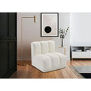 Meridian Arc Cream Vegan Leather Straight Chair IMAGE 2