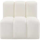 Meridian Arc Cream Vegan Leather Straight Chair IMAGE 3