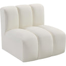 Meridian Arc Cream Vegan Leather Straight Chair IMAGE 4