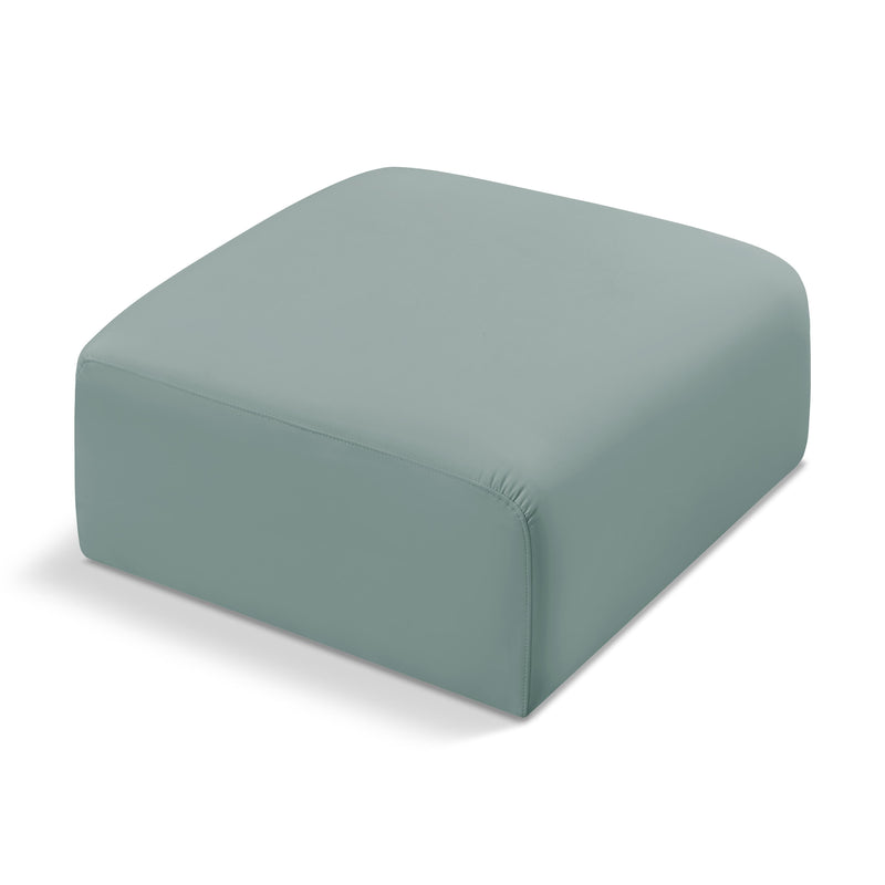 Meridian Arc Mint Green Vegan Leather Ottoman IMAGE 1