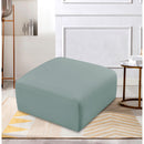 Meridian Arc Mint Green Vegan Leather Ottoman IMAGE 2