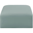 Meridian Arc Mint Green Vegan Leather Ottoman IMAGE 3