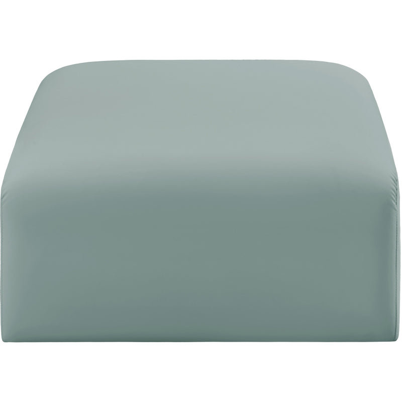 Meridian Arc Mint Green Vegan Leather Ottoman IMAGE 3
