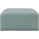 Meridian Arc Mint Green Vegan Leather Ottoman IMAGE 4