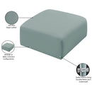 Meridian Arc Mint Green Vegan Leather Ottoman IMAGE 7