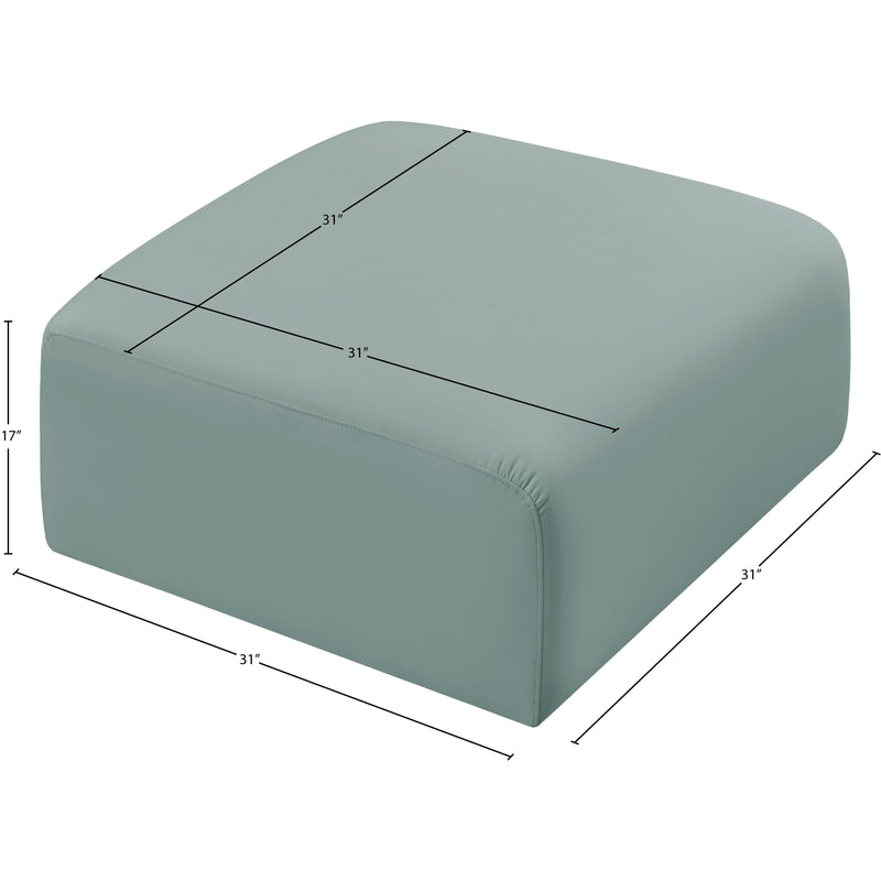 Meridian Arc Mint Green Vegan Leather Ottoman IMAGE 7