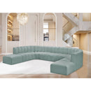 Meridian Arc Mint Green Vegan Leather 10 pc Modular Sectional IMAGE 2