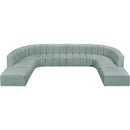 Meridian Arc Mint Green Vegan Leather 10 pc Modular Sectional IMAGE 3