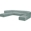 Meridian Arc Mint Green Vegan Leather 10 pc Modular Sectional IMAGE 4