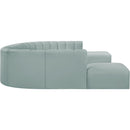 Meridian Arc Mint Green Vegan Leather 10 pc Modular Sectional IMAGE 5