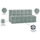 Meridian Arc Mint Green Vegan Leather 2 pc Modular Sectional IMAGE 12