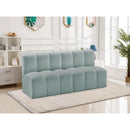 Meridian Arc Mint Green Vegan Leather 2 pc Modular Sectional IMAGE 2
