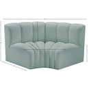 Meridian Arc Mint Green Vegan Leather 2 pc Modular Sectional IMAGE 10