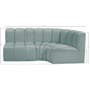 Meridian Arc Mint Green Vegan Leather 3 pc Modular Sectional IMAGE 11