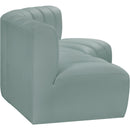 Meridian Arc Mint Green Vegan Leather 3 pc Modular Sectional IMAGE 5