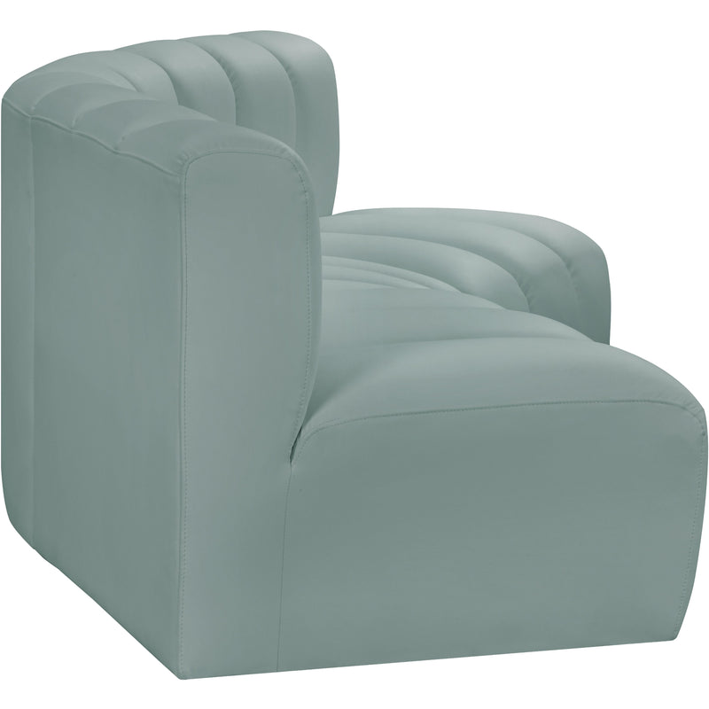 Meridian Arc Mint Green Vegan Leather 3 pc Modular Sectional IMAGE 5