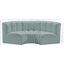 Meridian Arc Mint Green Vegan Leather 3 pc Modular Sectional IMAGE 11