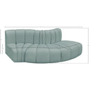 Meridian Arc Mint Green Vegan Leather 3 pc Modular Sectional IMAGE 10