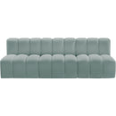 Meridian Arc Mint Green Vegan Leather 3 pc Modular Sectional IMAGE 3