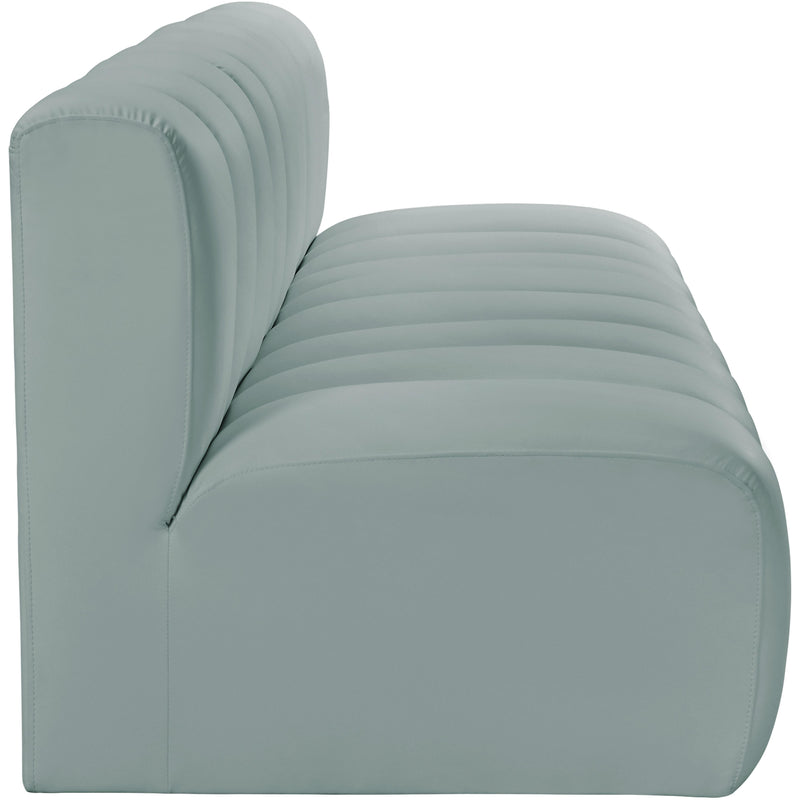 Meridian Arc Mint Green Vegan Leather 3 pc Modular Sectional IMAGE 5