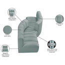 Meridian Arc Mint Green Vegan Leather 4 pc Modular Sectional IMAGE 11