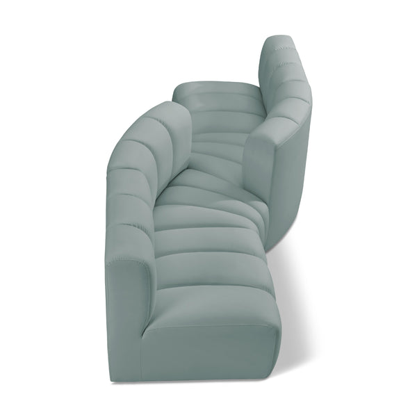 Meridian Arc Mint Green Vegan Leather 4 pc Modular Sectional IMAGE 1