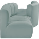 Meridian Arc Mint Green Vegan Leather 4 pc Modular Sectional IMAGE 4