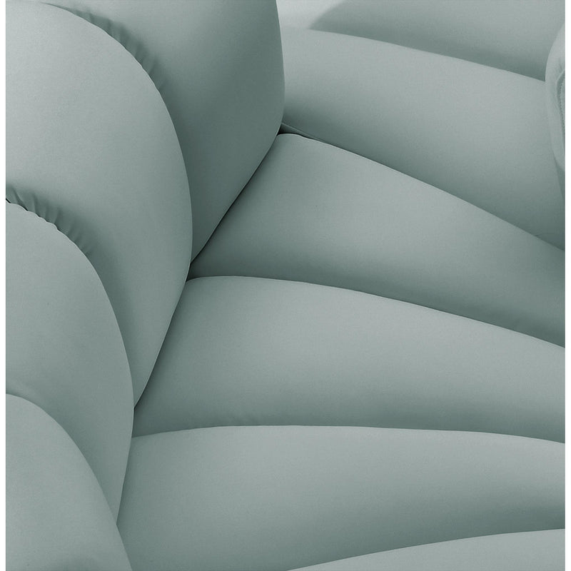 Meridian Arc Mint Green Vegan Leather 4 pc Modular Sectional IMAGE 7