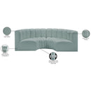 Meridian Arc Mint Green Vegan Leather 4 pc Modular Sectional IMAGE 12