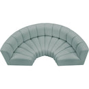 Meridian Arc Mint Green Vegan Leather 4 pc Modular Sectional IMAGE 3