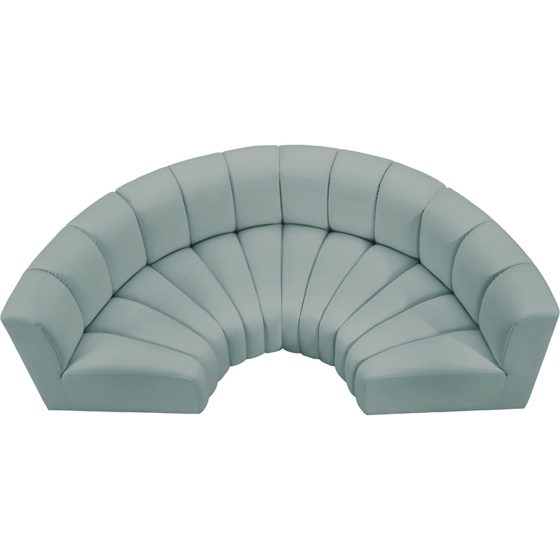 Meridian Arc Mint Green Vegan Leather 4 pc Modular Sectional IMAGE 3