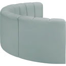 Meridian Arc Mint Green Vegan Leather 4 pc Modular Sectional IMAGE 5