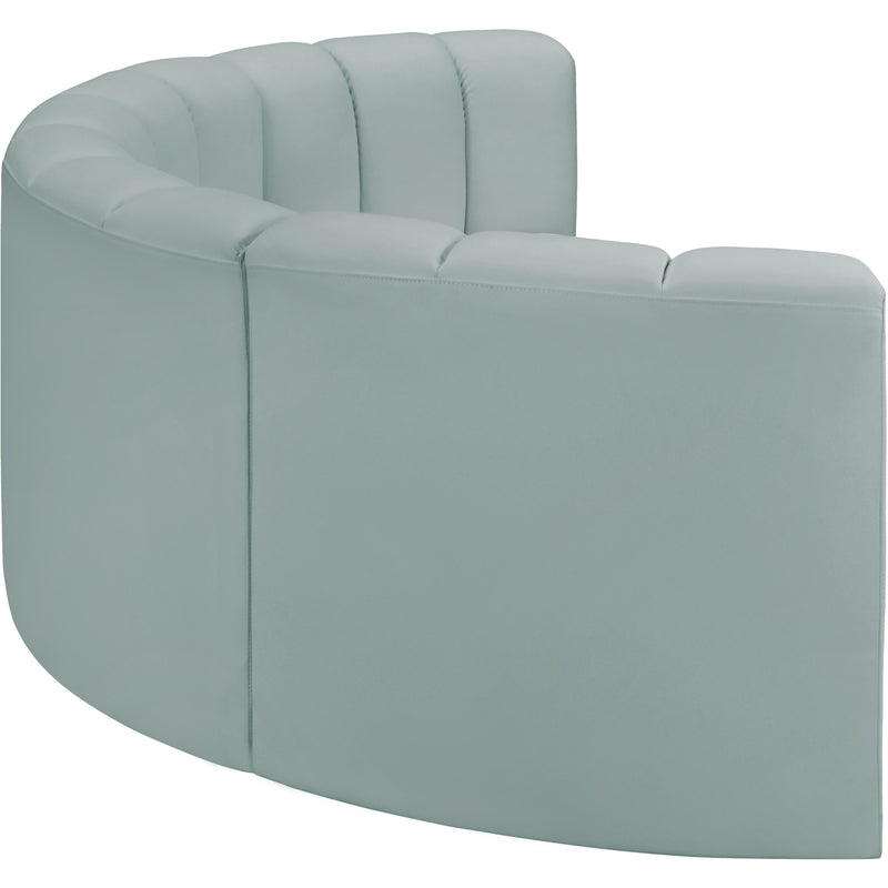 Meridian Arc Mint Green Vegan Leather 4 pc Modular Sectional IMAGE 5