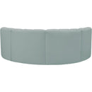 Meridian Arc Mint Green Vegan Leather 4 pc Modular Sectional IMAGE 6