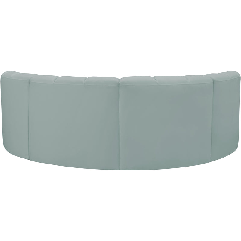 Meridian Arc Mint Green Vegan Leather 4 pc Modular Sectional IMAGE 6