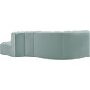 Meridian Arc Mint Green Vegan Leather 4 pc Modular Sectional IMAGE 5