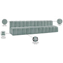 Meridian Arc Mint Green Vegan Leather 4 pc Modular Sectional IMAGE 12