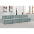Meridian Arc Mint Green Vegan Leather 4 pc Modular Sectional IMAGE 2