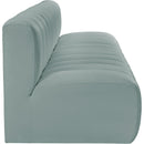 Meridian Arc Mint Green Vegan Leather 4 pc Modular Sectional IMAGE 6