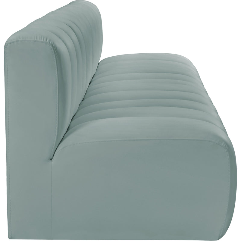 Meridian Arc Mint Green Vegan Leather 4 pc Modular Sectional IMAGE 6