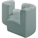 Meridian Arc Mint Green Vegan Leather 4 pc Modular Sectional IMAGE 5