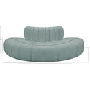 Meridian Arc Mint Green Vegan Leather 4 pc Modular Sectional IMAGE 11