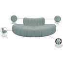 Meridian Arc Mint Green Vegan Leather 4 pc Modular Sectional IMAGE 12