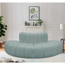 Meridian Arc Mint Green Vegan Leather 4 pc Modular Sectional IMAGE 2